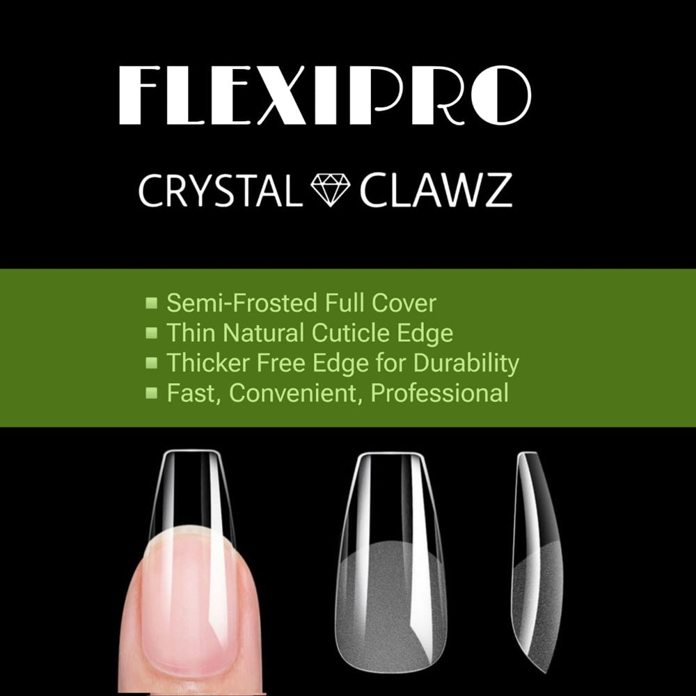 Full Flexipro Nail Tips - Semi-Frosted - Medium Coffin (240 pieces)