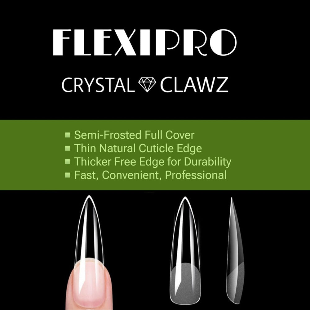 Full Flexipro Nail Tips - Semi-Frosted - Long Stiletto (240 pieces)