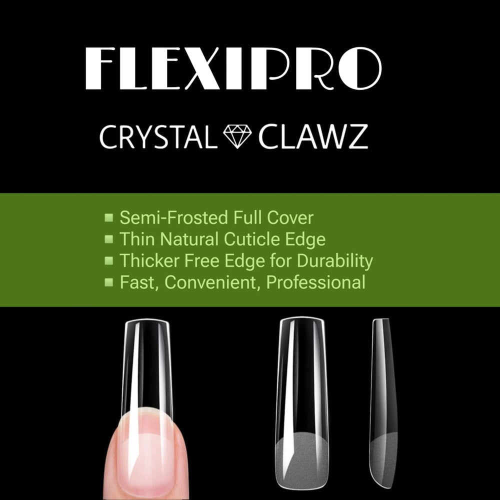 Full Flexipro Nail Tips - Semi-Frosted - Long Square (240 pieces)