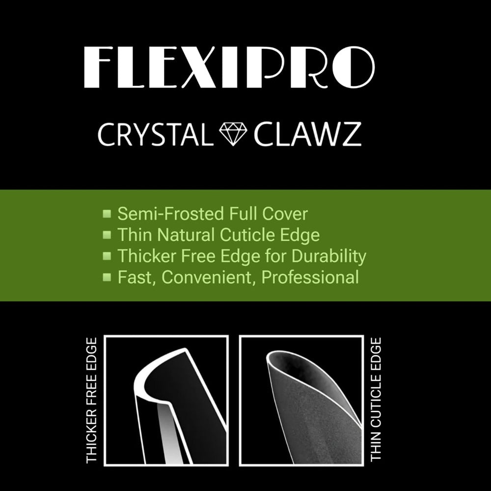 Full Flexipro Nail Tips - Semi-Frosted - Medium Almond/Stiletto (240 pieces)