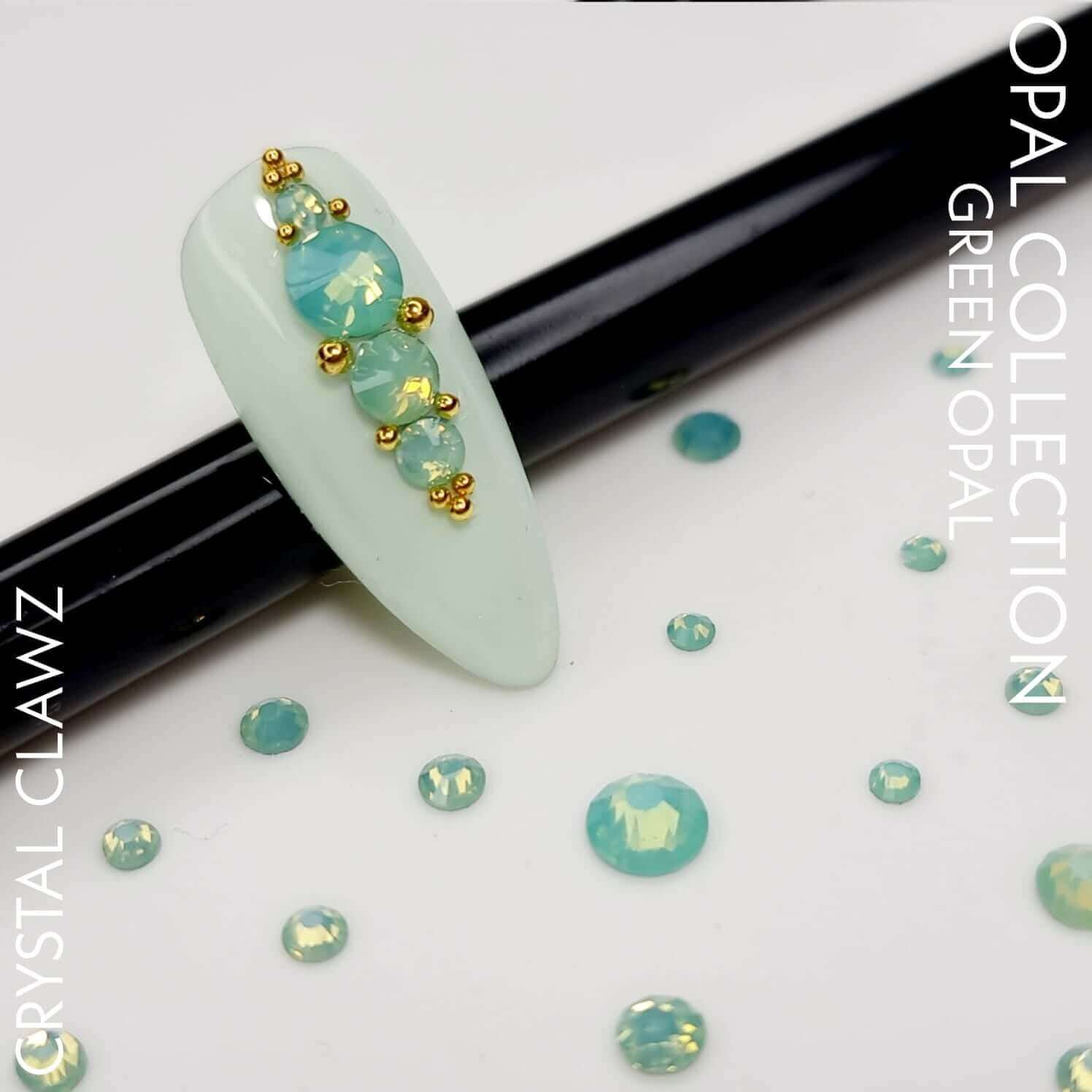 Green Opal Crystal Rhinestones - Mixed Size