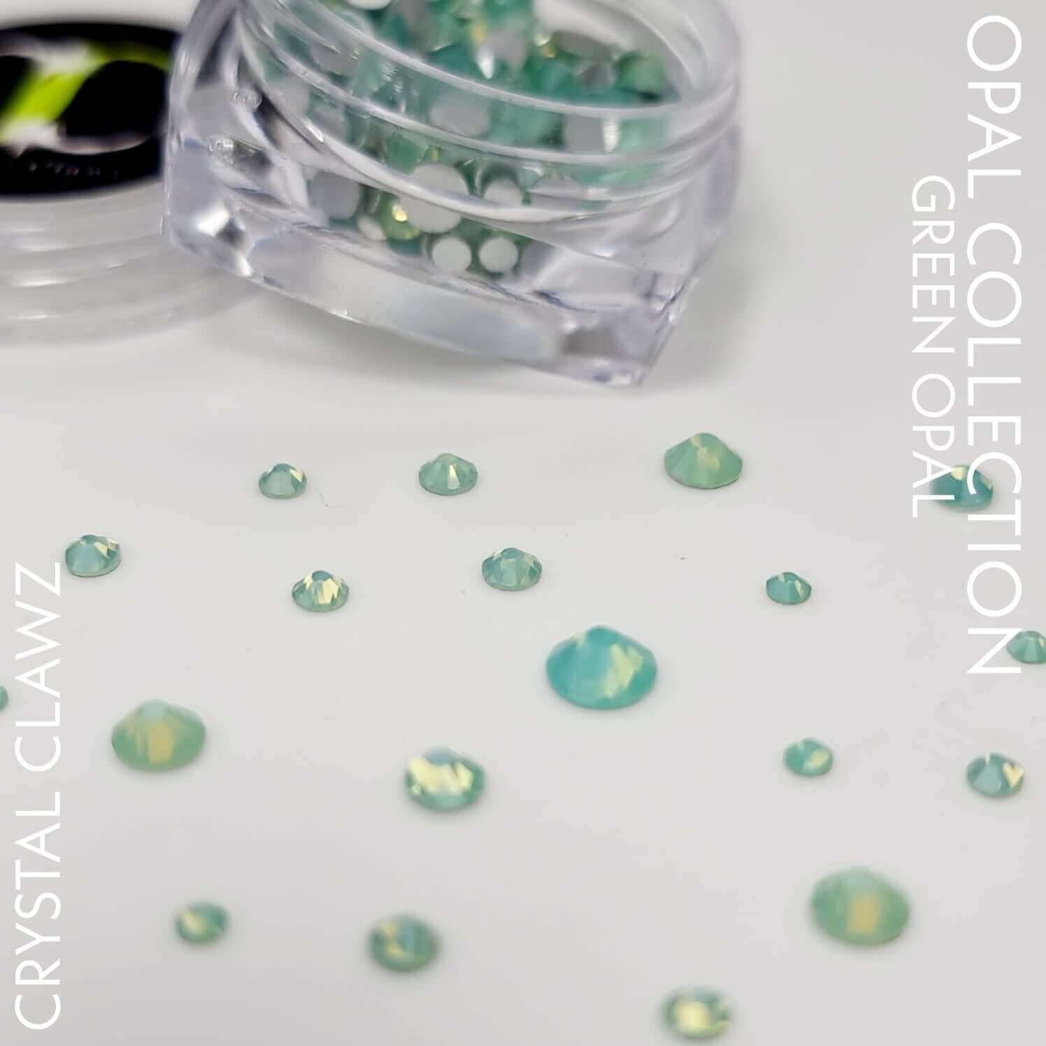 Green Opal Crystal Rhinestones - Mixed Size