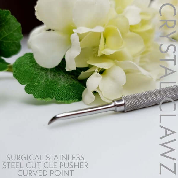 PROFESSIONAL Surgical Steel Dual-ended Cuticle Pusher with Curved Point