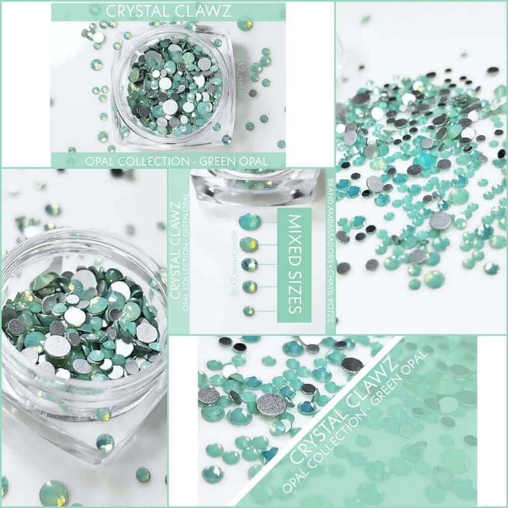 Green Opal Crystal Rhinestones - Mixed Size