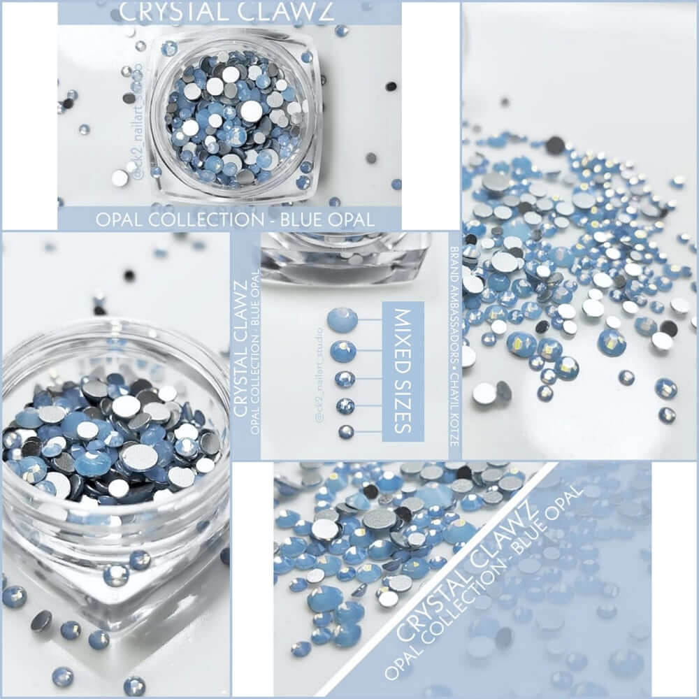 Blue Opal Crystal Rhinestones - Mixed Size