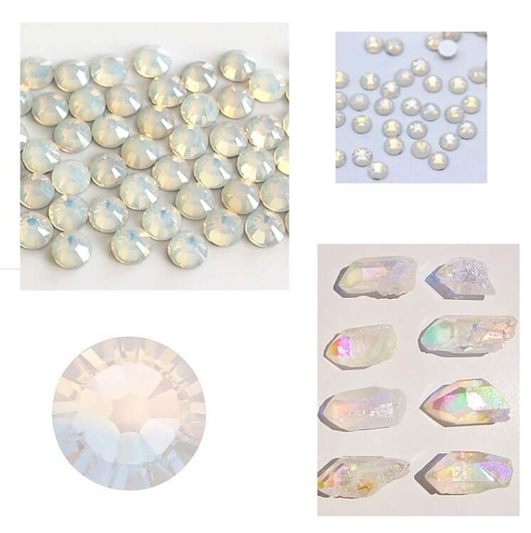 White Opal Crystal Rhinestones - Jar